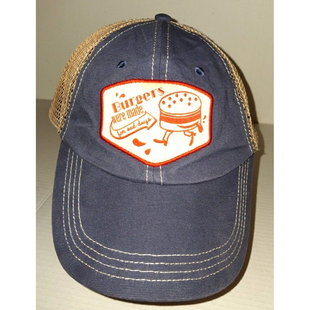 ZARA Trucker Hat Strap Back Baseball Cap Burgers were made for sad days Medium